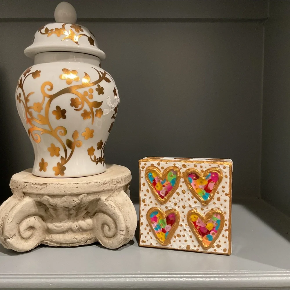 🔴TEXTURED HEART PAINTING🔴ORIGINAL ART🔴 - Picture 7 of 7